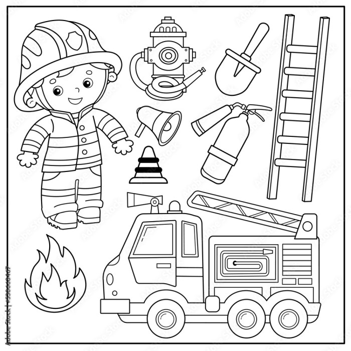 Firefighter coloring pages for kids