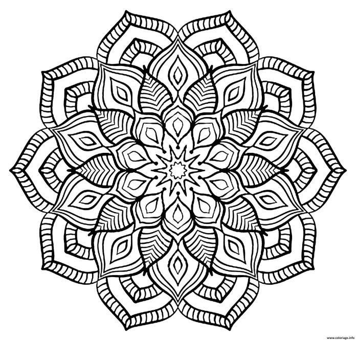 Mandala flower coloring pages