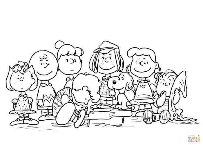 Peanuts christmas coloring pages