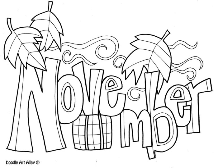 November coloring pages for kids