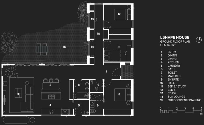 L shaped house design plans