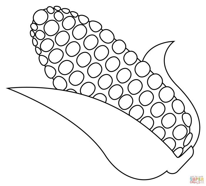 Corn coloring page