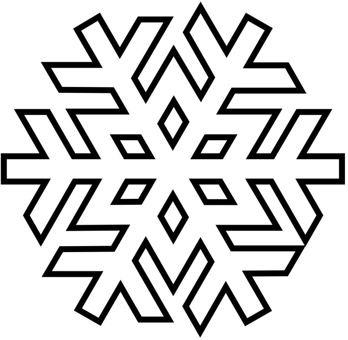 Snowflake drawing snow clipart flake colouring library