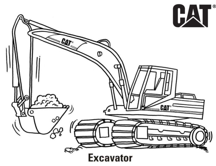 Coloring pages excavator