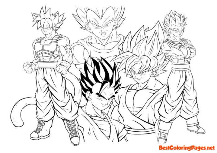 Dragon ball z coloring pages for kids