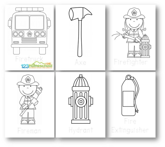 Firefighter coloring pages for kids