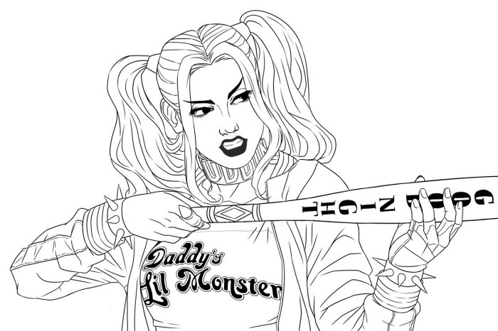 Harley quinn coloring page