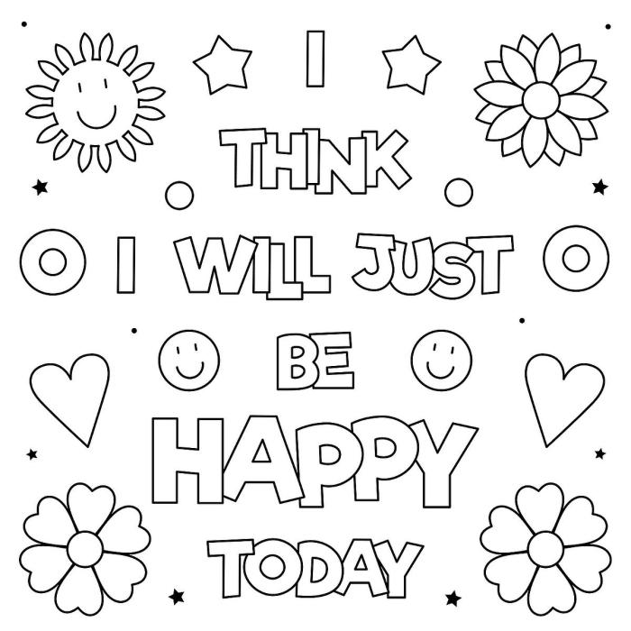 Positive coloring pages