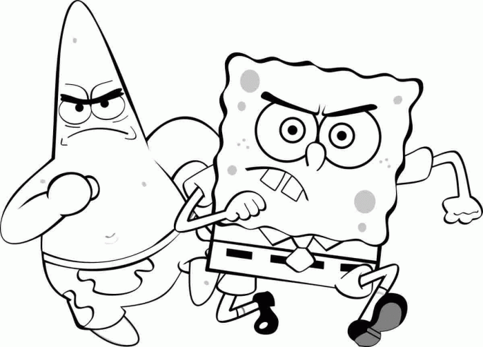 Coloring pages of spongebob characters