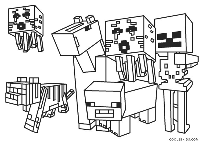 Minecraft coloring pages for kids