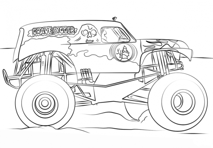 Monster truck jam coloring pages