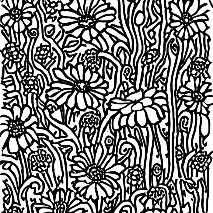 Poppies coloring page