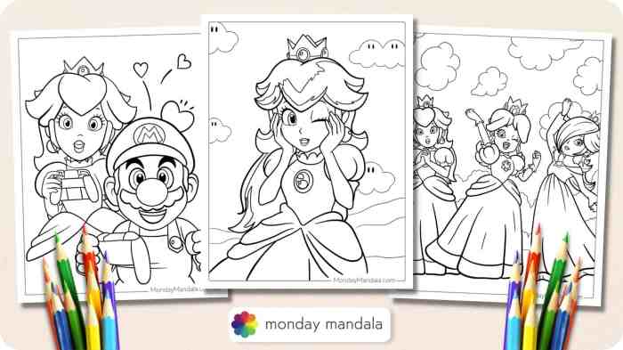 Coloring pages of princess peach