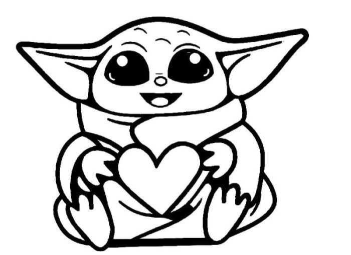 Grogu coloring pages