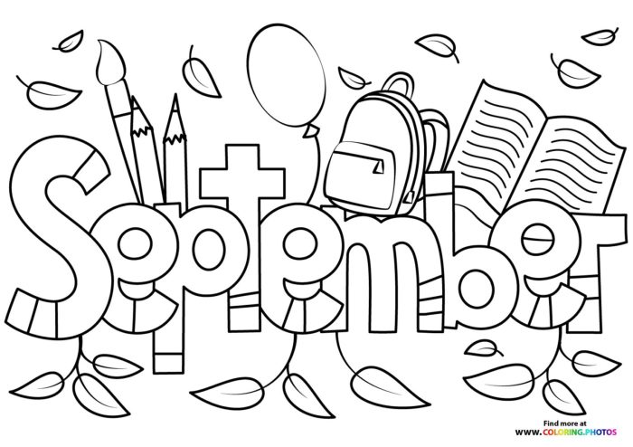 September coloring pages for kids