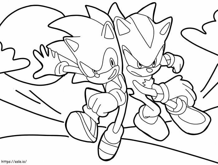 Shadow sonic coloring page