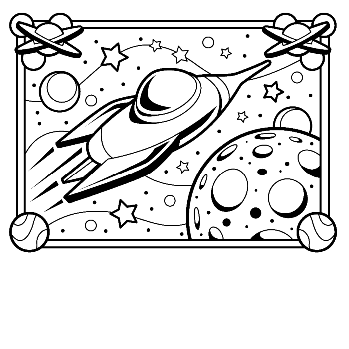 Space ship coloring pages