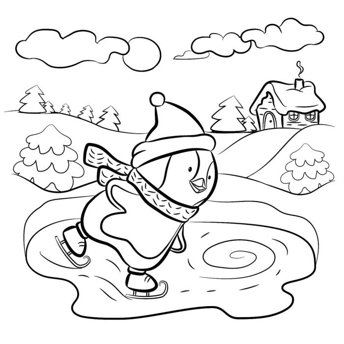 Free printable winter coloring pages