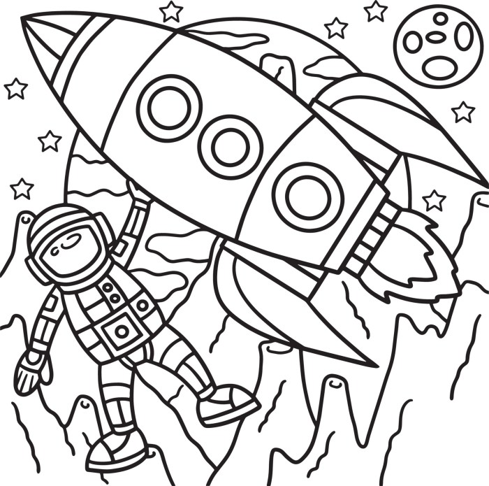 Space ship coloring pages