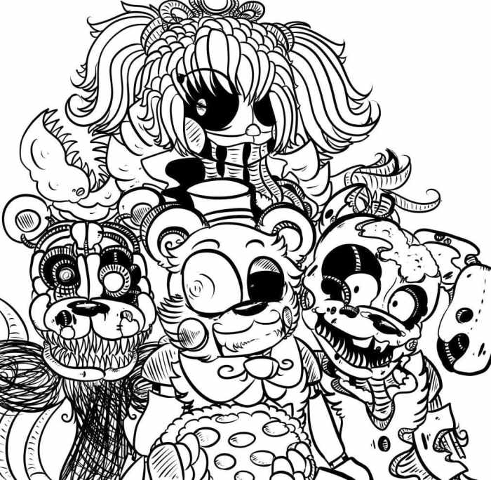 Printable five nights at freddy's coloring pages