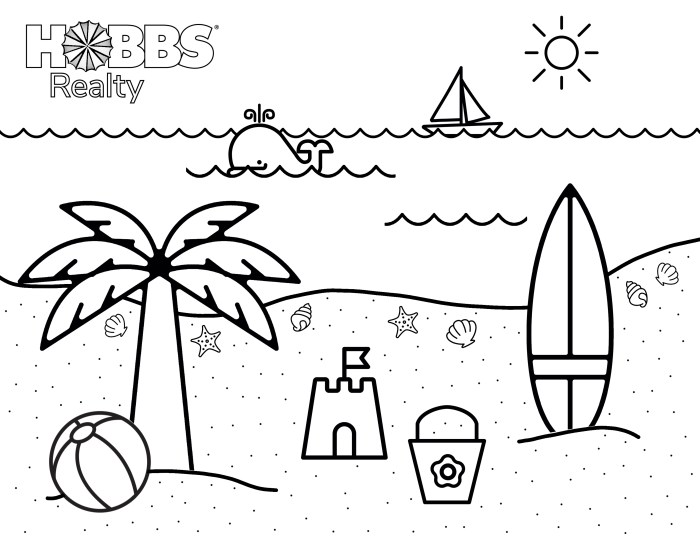 Beach coloring pages for kids