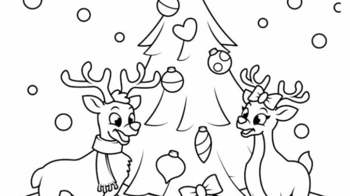 Santa claus reindeer coloring pages