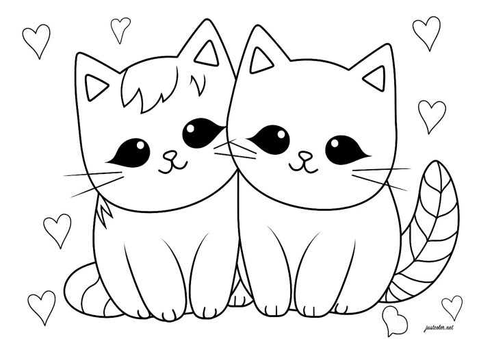 Cat coloring pages for kids