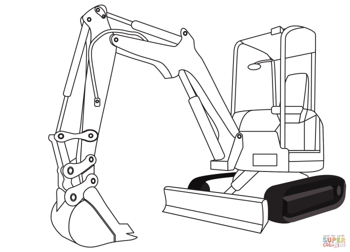 Excavator coloring pages