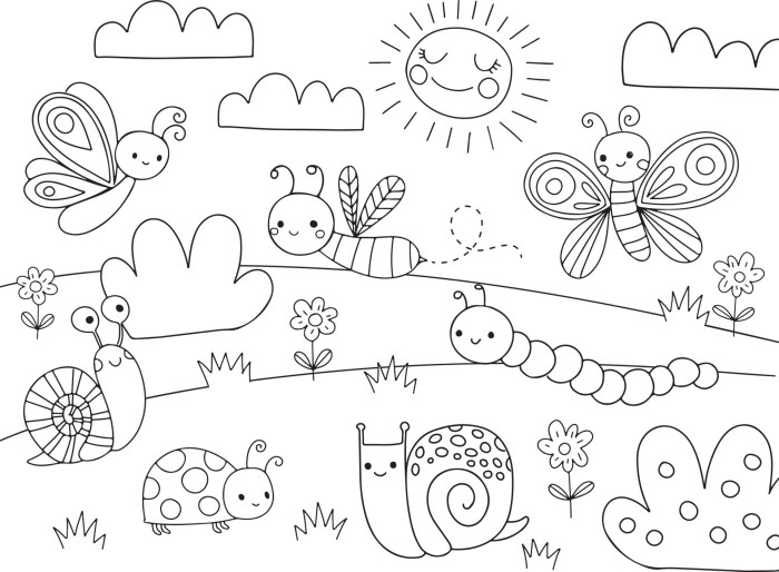 Coloring pages of bugs