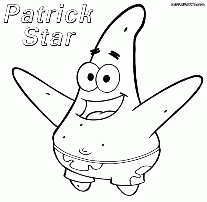 Patrick starfish coloring pages