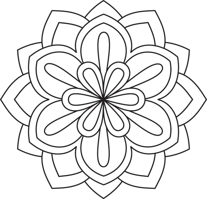 Mandala flower coloring pages