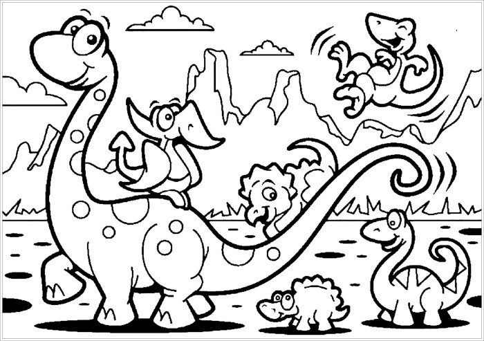 Dino coloring page for kids