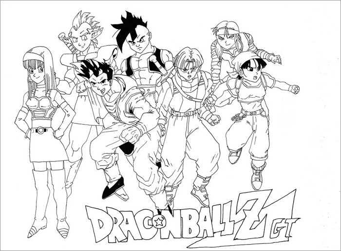 Dragon ball z coloring pages for kids