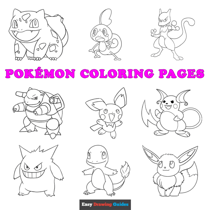 Pokemon coloring pages for kids