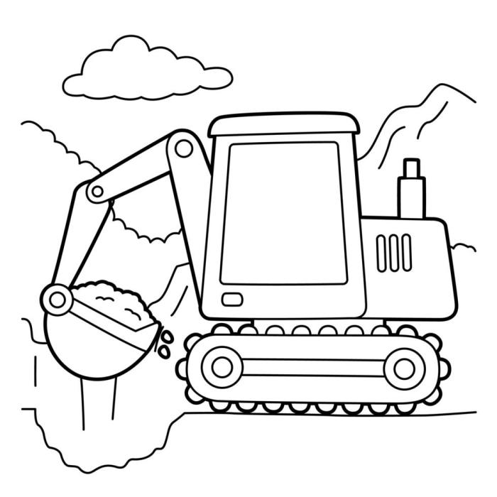 Coloring pages excavator