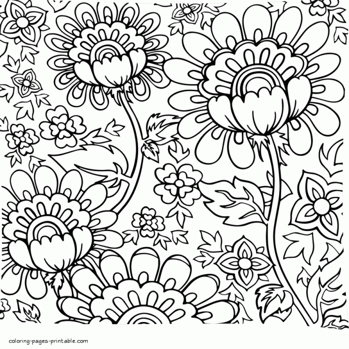 Flowers coloring pages kids