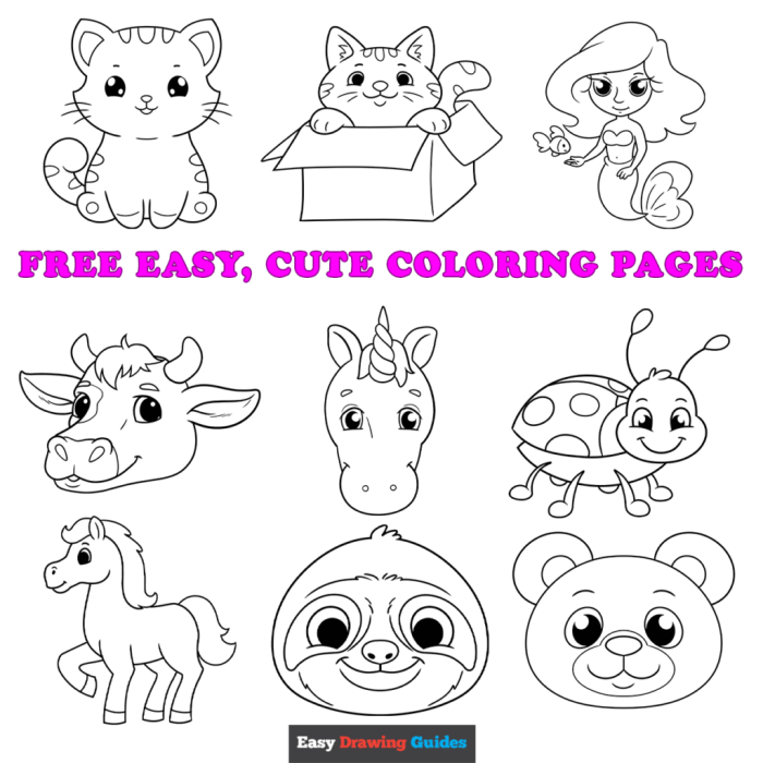 Cute and easy coloring pages