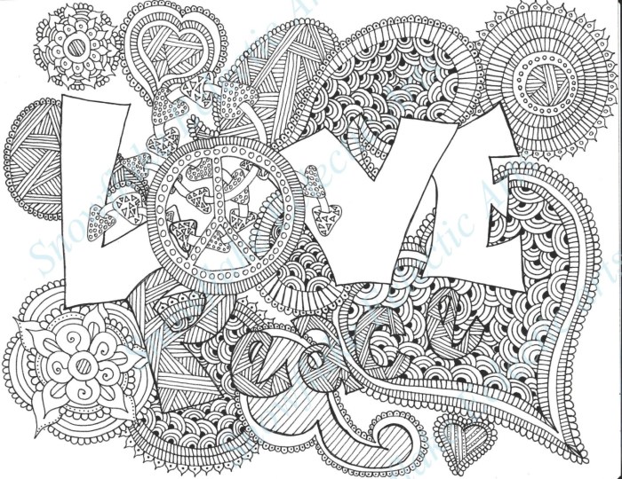 Hippie coloring pages