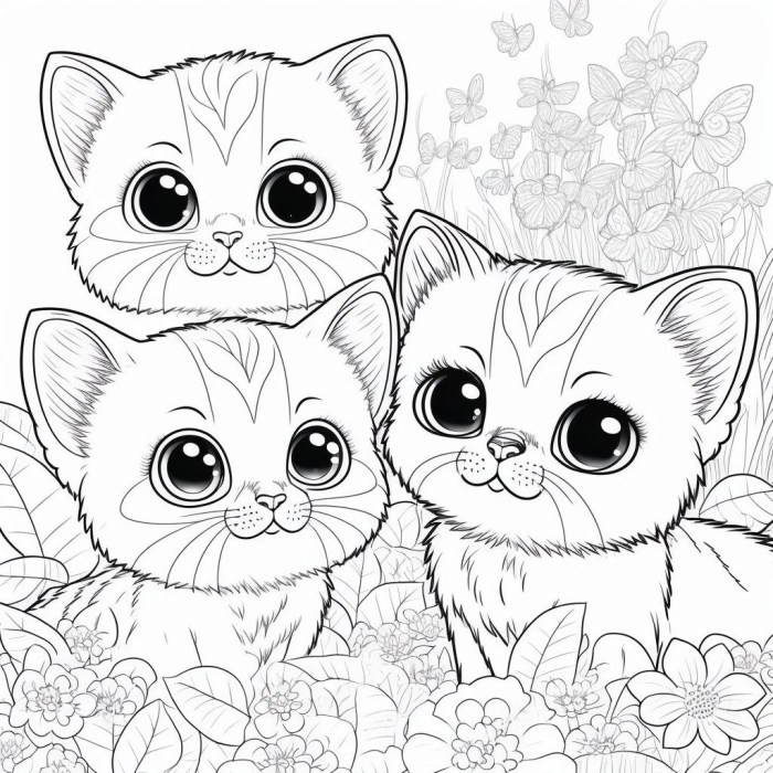 Cat coloring pages for kids