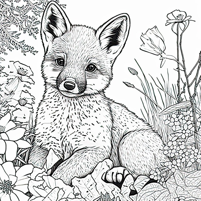 Coloring pages of foxes