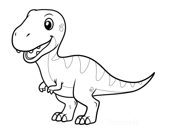 Dino coloring page for kids