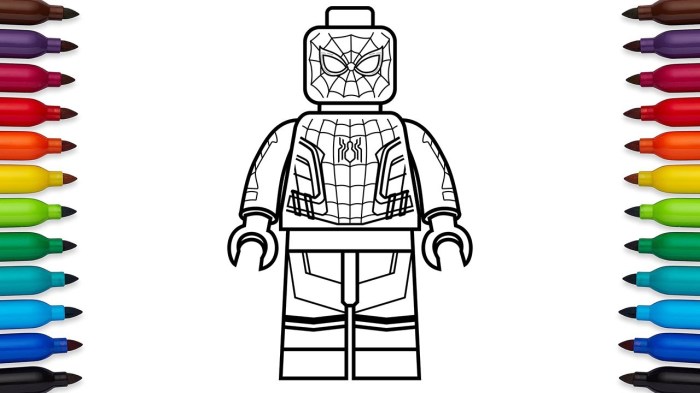 Lego spiderman coloring pages