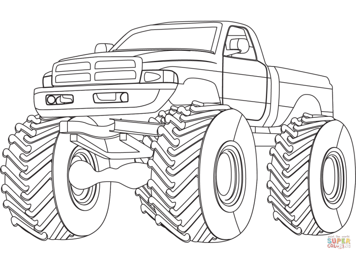 Free coloring pages monster trucks