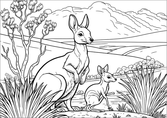 Kangaroo coloring pages