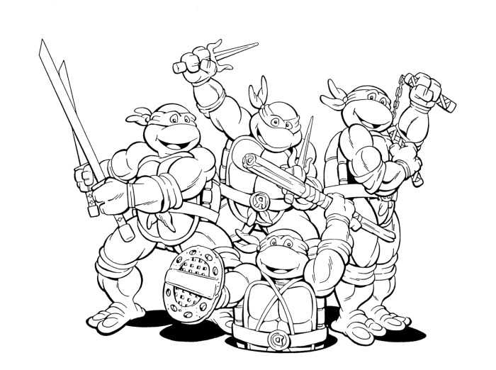 Ninja turtle coloring pages printable