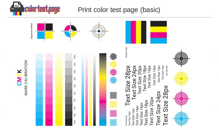 Printer color test page