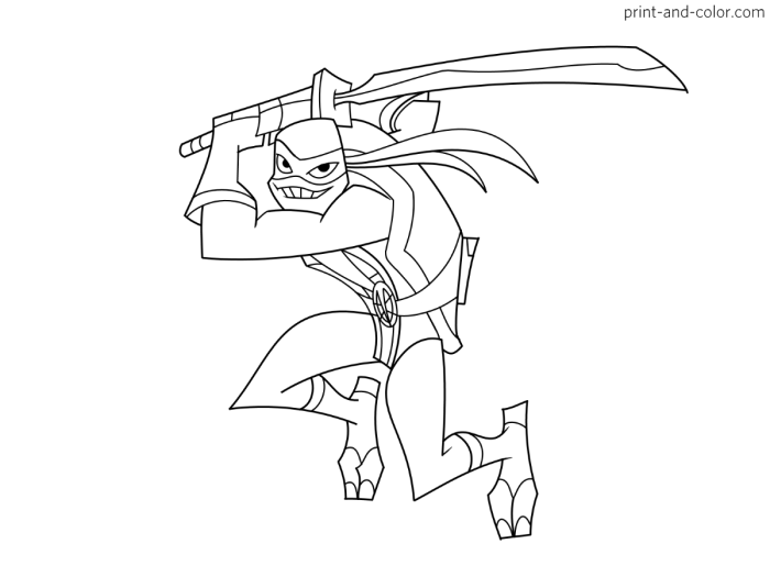 Rise of the tmnt coloring pages leo