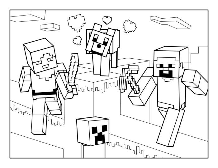 Cool minecraft coloring pages