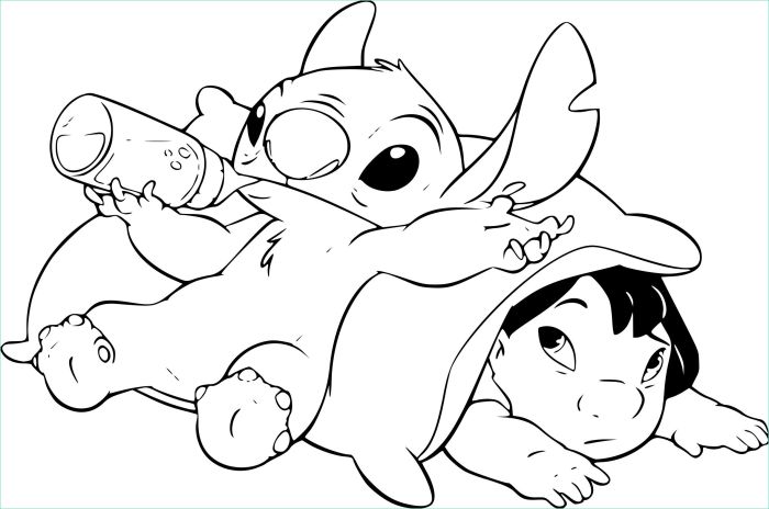 Kawaii stitch coloring pages