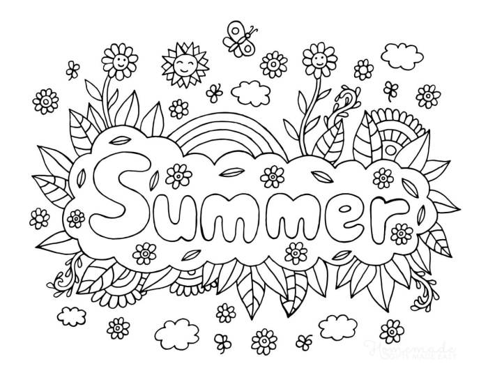 Kids summer coloring sheets